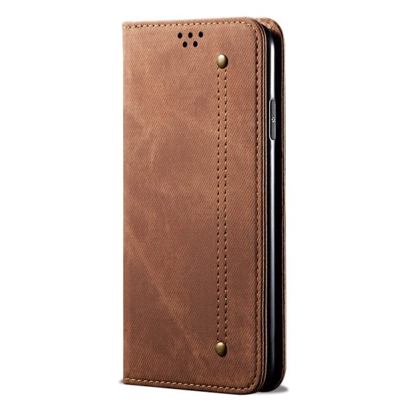 Jeans Samsung Galaxy M15 flip case - Coffee For Discount