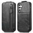 Vertical Samsung Galaxy A25 flip phone case with zipper - Black Sale