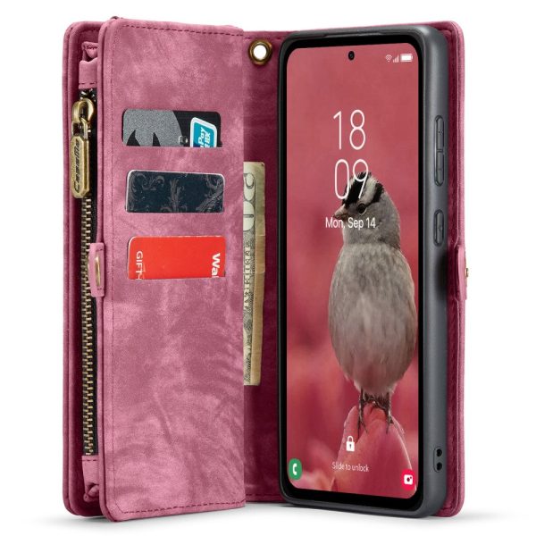 CaseMe zipper-wallet Samsung Galaxy A55 phone case - Red Sale