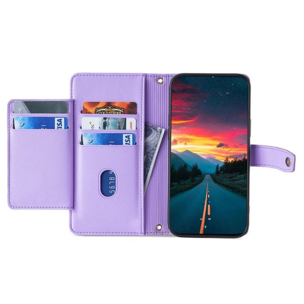 Samsung Galaxy M15 vegan leather wallet zipper case - Purple For Cheap