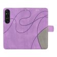 Textured Sony Xperia 1 VI leather case with strap - Light Purple Online now