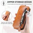 Vertical Samsung Galaxy S24 Ultra flip phone case with zipper - Brown Cheap