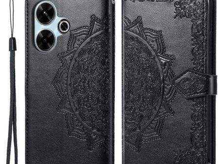 Mandala Xiaomi Redmi 13 leather case - Black Hot on Sale