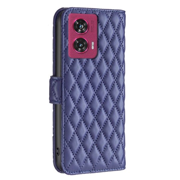 Rhombus pattern matte Motorola Edge 50 Fusion flip case - Blue Online