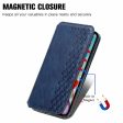 Samsung Galaxy A05 leather case with a stylish rhombus imprint - Blue Cheap