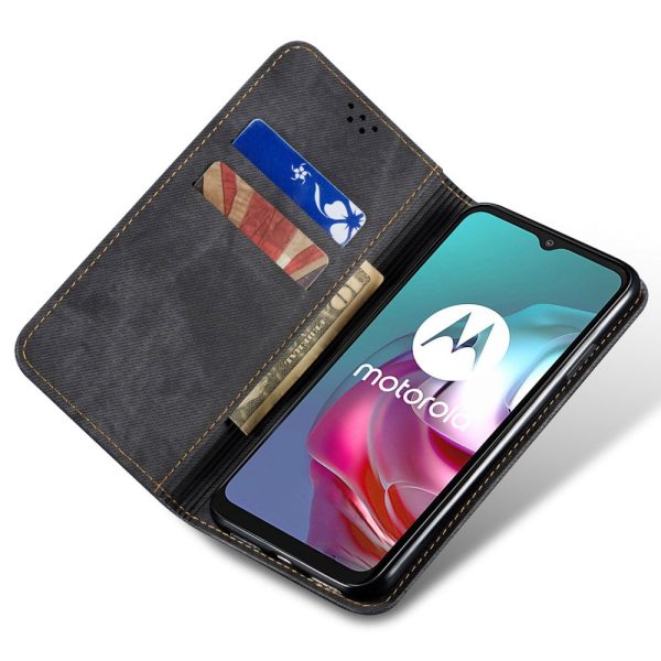 Jeans Motorola Moto G85 flip case - Black Cheap