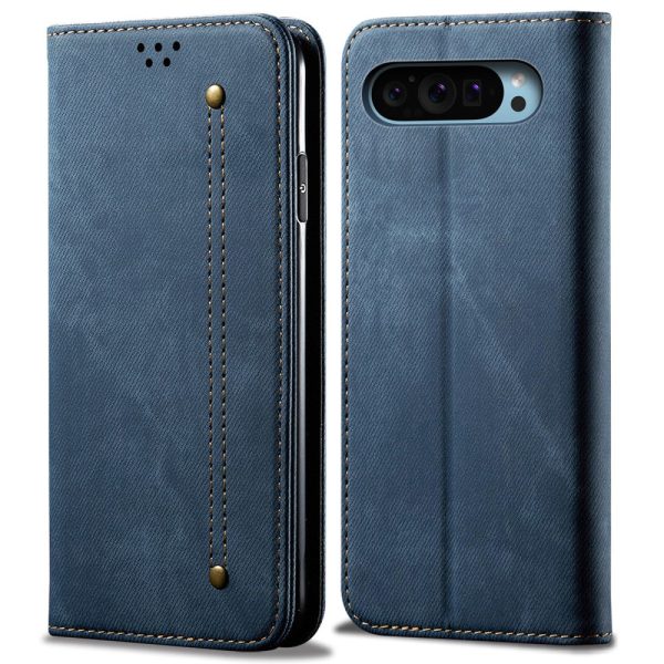 Jeans Google Pixel 9   Google Pixel 9 Pro flip case - Blue For Sale