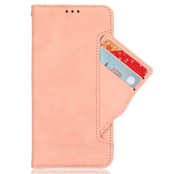 Modern-styled leather wallet case for Motorola Moto G85 - Pink Sale