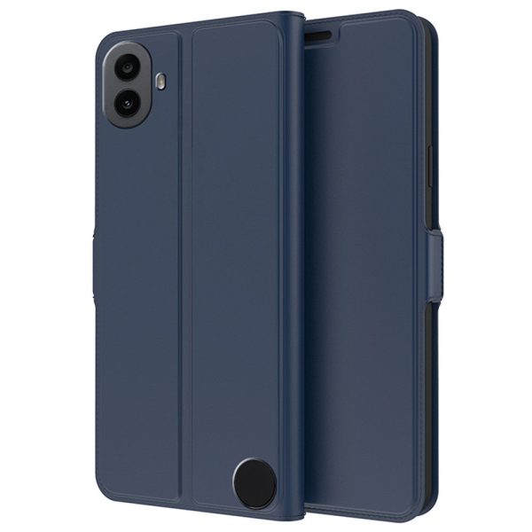 Smooth and thin premium Nothing CMF Phone 1 leather case - Blue For Sale