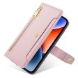 Motorola Moto G24   Motorola Moto G04 vegan leather wallet zipper case - Pink Sale