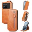 Vertical Xiaomi Redmi K70E   Xiaomi Poco X6 Pro flip phone case with zipper - Brown Online Hot Sale