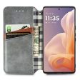 Motorola Moto G85 leather case with a stylish rhombus imprint - Grey Hot on Sale