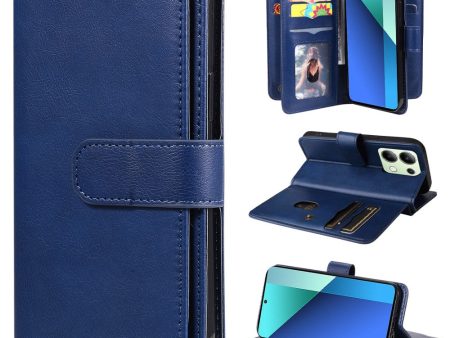 10-slot Xiaomi Redmi Note 13 wallet case - Blue on Sale