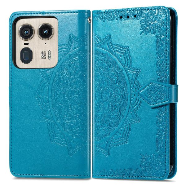 Mandala Motorola Edge 50 Ultra   Motorola Moto X50 Ultra leather case - Blue Supply