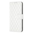 Rhombus pattern matte Motorola Edge 50 Fusion flip case - White For Cheap