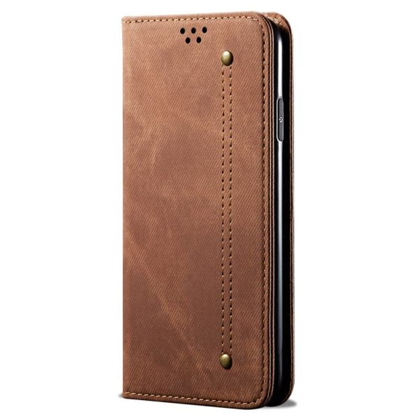 Jeans iPhone 16 Plus flip case - Coffee Discount