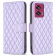 Rhombus pattern matte Motorola Edge 50 Fusion flip case - Purple Cheap