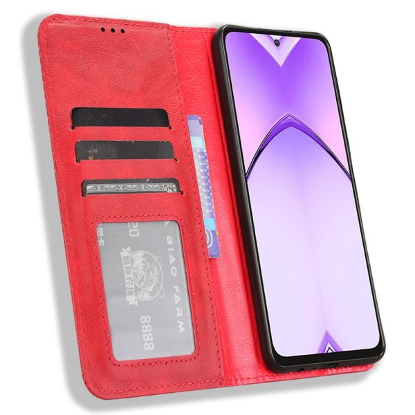 Bofink Vintage Oppo A3 Pro   Oppo K12x   Xiaomi Redmi A3x leather case - Red For Sale