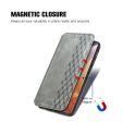 Motorola Moto G85 leather case with a stylish rhombus imprint - Grey Hot on Sale