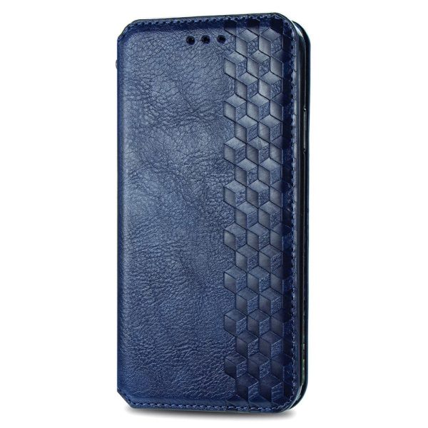 Motorola Moto G24   Motorola Moto G04 leather case with a stylish rhombus imprint - Blue Sale