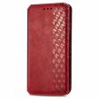 Samsung Galaxy A05 leather case with a stylish rhombus imprint - Red Cheap