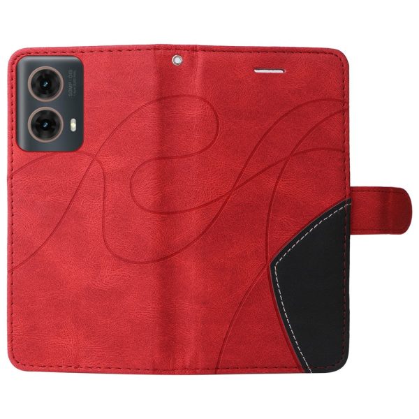 Textured Motorola Moto G85 leather case with strap - Red Online