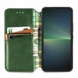 Sony Xperia 5 V leather case with a stylish rhombus imprint - Green Online Hot Sale