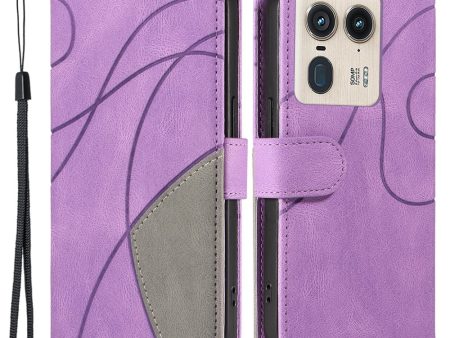 Textured Motorola Edge 50 Ultra   Motorola Moto X50 Ultra leather case with strap - Light Purple Online Sale