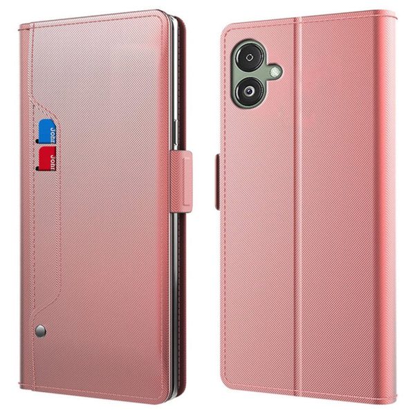 Samsung Galaxy A06 phone case with make-up mirror and slick design - Rose Gold Online