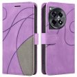 Textured OnePlus 12R   OnePlus Ace 3 leather case with strap - Light Purple For Sale