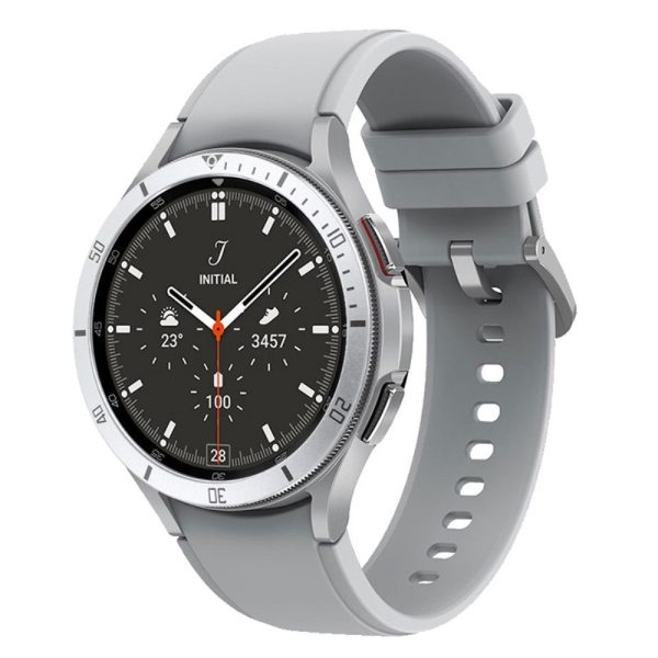 Samsung Galaxy Watch6 Classic 43mm Watch Bezel Ring Zinc Alloy Dial Bezel Adhesive Frame Ring Cover - Silver Online Hot Sale