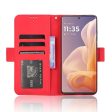 Modern-styled leather wallet case for Motorola Moto G85 - Red on Sale