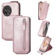 Vertical OnePlus Ace 3   OnePlus 12R flip phone case with zipper - Rose Gold Online Hot Sale