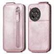 Vertical OnePlus Ace 3   OnePlus 12R flip phone case with zipper - Rose Gold Online Hot Sale