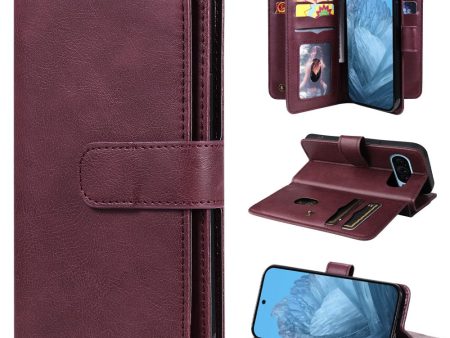 10-slot Google Pixel 9   Google Pixel 9 Pro wallet case - Wine Red Discount