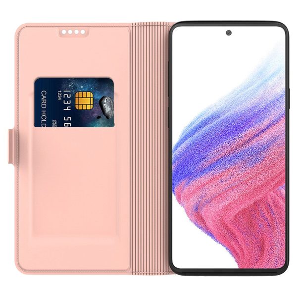 Smooth and thin premium Samsung Galaxy A06 leather case - Rose Gold Hot on Sale