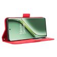 Modern-styled leather wallet case for OnePlus Ace 3 Pro - Red Online