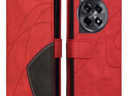 Textured OnePlus 12R   OnePlus Ace 3 leather case with strap - Red Sale