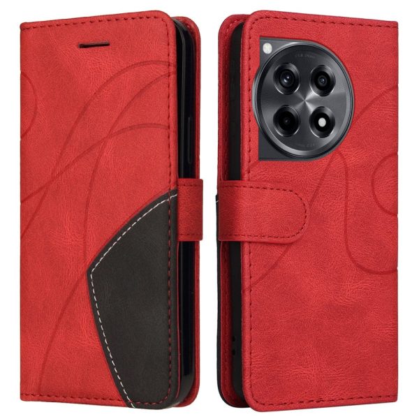 Textured OnePlus 12R   OnePlus Ace 3 leather case with strap - Red Sale