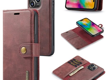 DG.MING iPhone 16 Pro 2-in-1 wallet case - Red Online Hot Sale