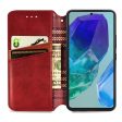 Samsung Galaxy M55   Samsung Galaxy F55   C55 leather case with a stylish rhombus imprint - Red Online now