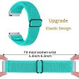 For Verizon Gizmo Watch 1 Wavy Pattern Elastic Wrist Band Woven Nylon Watch Strap - Mint Green Supply