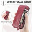 Vertical Motorola Edge 40 Neo flip phone case with zipper - Wine Red Cheap