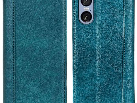 Sony Xperia 5 VI genuine leather case with magnetic closure - Green Cheap