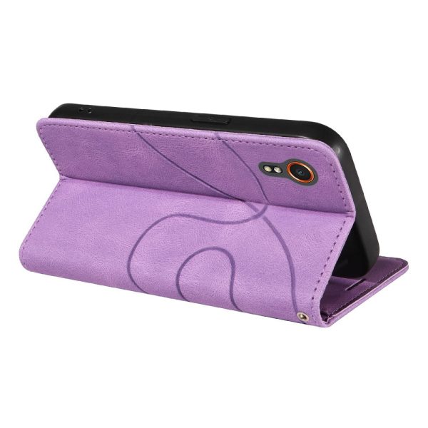 Textured Samsung Galaxy Xcover 7 leather case with strap - Light Purple Online Hot Sale