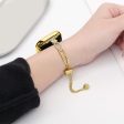 20mm Universal Smart Watch Band Rhinestone Decor Copper Bracelet Replacement Strap - Gold Sale