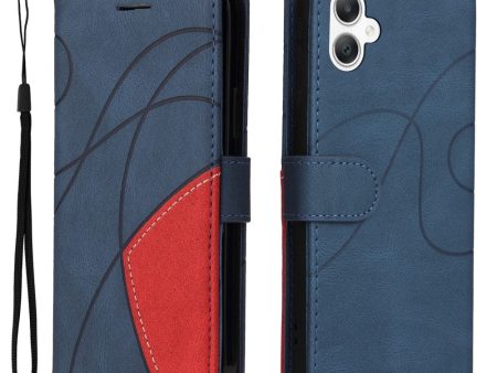 Textured Samsung Galaxy A06 leather case with strap - Blue Online