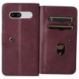 10-slot Google Pixel 7a wallet case - Wine Red For Cheap