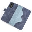 Two-color Motorola Moto G85 leather flip case - Blue on Sale