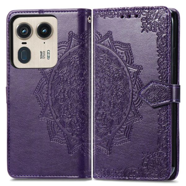 Mandala Motorola Edge 50 Ultra   Motorola Moto X50 Ultra leather case - Dark Purple Online Hot Sale